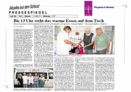 Artikel aus dem Gelnhäuser Tageblatt vom 15.8.2012