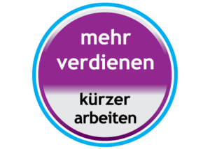 Verdi-Kampagne: 'Mehr verdienen, kürzer arbeiten'. Verlinkt auf die Informationsseite 'Mehr Gehalt in der Pflege'.